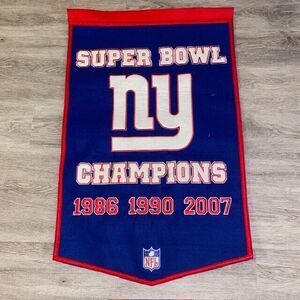 New York Giants NFL Winning Streak Super Bowl Champions 2007 Wool Flag Banner